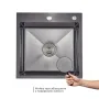Комплект Lidz Handmade H5050HB Мийка для кухні інтегрована Decor Black PVD Honeycomb у комплекті з дозатором + Lidz K01G Корзина для кухонної мийки — Photo 10