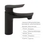 Комплект змішувачів для ванни Qtap Nihonto Black Matt QTNH3022101DCB+QTNH1022101CB з лійкою, шлангом та кронштейном — Photo 13