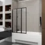Шторка на ванну трьохелементна Style 1000х1500мм (left) black matt, скло 4мм clear — Photo 5