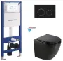 Інсталяція KollerPool AQUA LINE + TWIST Black панель змиву + підвісний унітаз ROUND Black matt з сидінням Soft-close ( змив Tornado ) — Photo 9