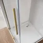 Двері у нішу Walk-In розсувні Koer SR SD07-120x200-R-TR-12 прозоре скло Easy Clean 8мм Матове золото (KR5774) — Photo 7
