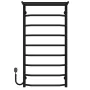 Рушникосушарка електрична Трапеція з полицею П9 500х1000 Deffi нержавіюча сталь (Чорний, EF16, Ліве підключення) — Photo 3