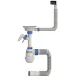 Сифон для кухні Mixxus SK-02-B 3 1/2"x40 з нерж.сіткою, відведенням для пральної машини, гнучким прямок. переливом (MI8195) — Photo 2