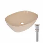 Раковина накладная Qtap Cardinal 500х380х140 мм, Beige, прямоугольная, с донным клапаном QTCAR188SB49825 — Photo 5
