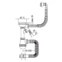 Сифон для кухні Mixxus SK-06-BL 3 1/2"x40 з пластиковою сіткою, відведенням для пральної машини, гнучким круг. переливом (MI8196) — Photo 3
