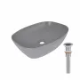 Раковина накладна Qtap Cardinal 500х380х140 мм, Stone grey, прямокутна, з донним клапаном QTCAR188SG49824 — Photo 5