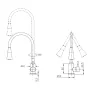 Змішувач для кухні Lidz Aria 015F31 з гнучким виливом (k35) LDARI015F31BNK31872 Black / Nickel — Photo 3