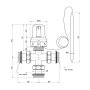 Змішувач триходовий Icma 1&quot; із занурювальним датчиком №324 — Photo 3