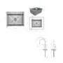 Lidz: мийка H6050H інтегрована Decor Honeycomb 2,5/0,5 мм LDH6050DEC48370 + Змішувач Aria для кухні з гнучким виливом (k35) Grey — Photo 3