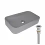 Раковина накладна Qtap Tern 610x350x135 мм, Stone grey, прямокутна, з донним клапаном QTTER188SG49789 — Photo 5