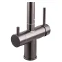 Кухонний змішувач на дві води Zerix LUX-024 Graphite з висувною лійкою (нерж. сталь) (ZX5557) — Photo 9
