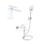 Акційний набір Qtap: Змішувач для раковини QTGEM270CRW45675 Chrome/White + Змішувач для ванни (з душовим гарнітуром) QTGEM259CRW45683 Chrome/White — Photo 6