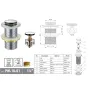 Донний клапан для раковини Koer PW-10-01 1 1/4''  без переливу автоматичний СLICK-СLACK (Колір хром) (KR5797) — Photo 11