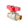 Кран кульовий ШШМ Koer Extreme KE.219-15 - 1/2" MM ручка "метелик" червона (KR5762) — Photo 5