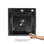 Lidz: мийка Handmade H4545 Black PVD Decor 2,5/0,5 мм + K01B Корзина для кухонной мойки — Photo 13