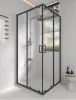 Душова кабіна розсувна, квадратна Line CUBE 900*900мм, black matt, cкло 6мм grape — Photo 2