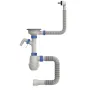 Сифон для кухні Mixxus SK-05-BL 3 1/2"x40 з пластиковою сіткою, відведенням для пральної машини, гнучким прямок. переливом (MI8192) — Photo 2