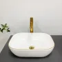 Умивальник (раковина) VBI RAVENNA WHITE GOLD EDGE накладний — Photo 7