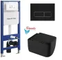 Інсталяція KollerPool AQUA LINE + EDGE Black панель змиву + підвісний унітаз KVADRO START Black matt з сидінням Soft-close ( змив Tornado ) — Photo 8