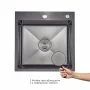 Lidz Handmade H5050HB Мийка для кухні інтегрована Decor Black PVD Honeycomb 2,5/0,5 мм LDH5050BDECPVD48369 — Photo 5