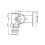 Комплект кранів SD Forte 1/2" НР для рушникосушарки кутовий чорний SF395W15HEB — Photo 3