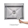 Комплект Lidz Handmade H6050H Мийка для кухні інтегрована Decor Honeycomb у комплекті з дозатором + Lidz K01G Корзина для кухонної мийки — Photo 10
