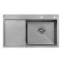 Мийка для кухні з крилом інтегрована права Lidz Handmade H7849R (LDH7849BRUR45591) Brushed Steel 3,0/1,0 мм — Photo 2
