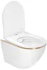 Підвісний унітаз REA CARLO WHITE MINI FLAT GOLD EDGE білий — Photo 7