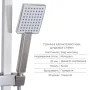  Kubis 001F Змішувач для раковини (k35) Nickel + Lidz Kubis 1120 Душова стійка універсальна на два споживача Nickel — Photo 8