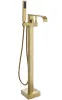 Змішувач для ванни REA CARAT BRUSHED GOLD золотий підлоговий матовий — Photo 8
