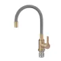 Змішувач для кухні ZERIX REX-011 BRUSHED GOLD REFL.GREY з нерж. сталі (Колір матове золото+силіконовий вилив сірий) (ZX6133) — Photo 8
