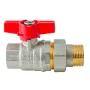 Кран з американкою Koer Extreme KE.227-25 - 1" ручка "метелик" червона (KR5767) — Photo 6