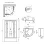 Набір Lidz гідромасажний бокс Tani SBM90x90.SAT.HIGH.GR, скло тоноване 4 мм + піддон з панеллю Kupala — Photo 11