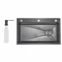 Lidz Handmade H7545B Мийка для кухні інтегрована Decor Black PVD Honeycomb 3,0/1,0 мм LDH7545BDECPVD48373 — Photo 4