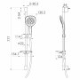 Гарнітур душовий, лійка SPR370Q, 130 мм, 3 режими, біла кришка, штанга 80 см, шланг PVC 170 см, мильниця, хром — Photo 3
