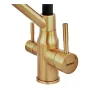 Змішувач для кухні ZERIX MAG-021 BRUSHED GOLD REFL.BLACK з силіконовим виливом, з нерж.сталі SUS304 з виходом для питної води (колір матове золото, вилив чорний) (ZX6007) — Photo 12