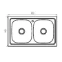 Мийка кухонна Zerix Z7848D-08-180E Double (Satin) (ZS0578) — Photo 4