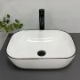 Умивальник (раковина) VBI RAVENNA WHITE BLACK EDGE накладний — Photo 5
