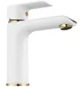 Змішувач для раковини (умивальника) REA BLOOM WHITE GOLD низький — Photo 9