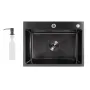Мийка для кухні інтегрована Lidz Handmade H5843B Brushed Black PVD 3,0/1,0 мм LDH5843BRUBLM49443 — Photo 10