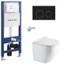 Інсталяція KollerPool AQUA LINE + TWIST Black панель змиву + підвісний унітаз ROUND з сидінням Soft-close ( змив Tornado ) — Photo 10