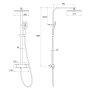 CENTRUM SQ система душова (термостат для душу, верхній душ 280*277 мм ABS, ручний душ 90 мм 3 режими, шланг 170 см), хром — Photo 3
