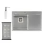 Набір 3 в 1 Qtap кухонная мийка DK6845L 3.0/1.2 мм Satin + сушарка + дозатор для миючого засобу — Photo 10
