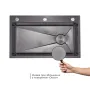 Комплект Lidz Handmade H7545B Мийка для кухні інтегрована Decor Black PVD Honeycomb LDH7545BDECPVD48373+Lidz (BLA) Подрібнювач для кухонного миття — Photo 11