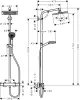Crometta E 240 1jet Showerpipe Душова система EcoSmart 9 л / хв, хром — Photo 3