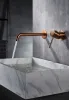 IMEX MONZA BRUSHED ROSE GOLD Змішувач для умивальника зі стіни, PVD матове рожеве золото — Photo 6