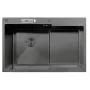 Мийка MIXXUS MH7849L-HK GRAPHITE (MH7849L-HK NANO-BLACK)(3.0/0.9) з нержавіючої сталі "глибоке крило", з підставкою під ножі (MX1936) — Photo 2