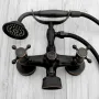 Змішувач для ванни та душу REA RETRO OLD BLACK чорний настінний з виливом — Photo 14