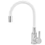 Змішувач для кухні ZERIX REX-011 CHROME REFL.WHITE з нерж. сталі (Колір хром+силіконовий вилив білий) (ZX6129) — Photo 7