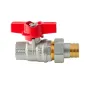 Кран з американкою Koer Extreme KE.227-15 - 1/2" ручка "метелик" червона (KR5765) — Photo 7